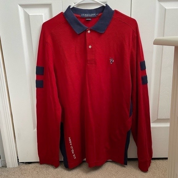 U.S. Polo Assn. Vibrant Red Polo with Navy Accents - Picture 2 of 11